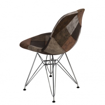 Krzesło P016 DSR patchwork D2 beżowo-brązowe
