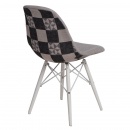 Krzesło P016W Pattern D2 szare/białe