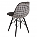 Krzesło P016W Pattern D2 szar-pepitka /black