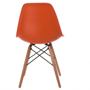 Krzesło P016W PP pomaranczowe drewniane nogi