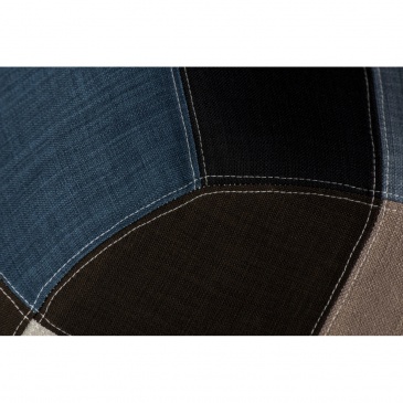 Fotel P018 DAR D2 patchwork niebiesko-brązowy