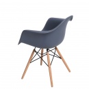 Krzesło P018W PP dark grey, drewniane nogi