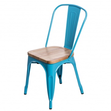 Krzesło Paris Wood D2 niebieskie/jesion