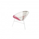Krzesło rattanowe biało-beżowo-różowe ACAPULCO