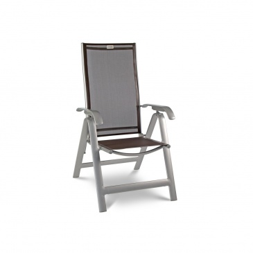 Krzesło składane Acatop Acamp 115x47cm platyna/kawa