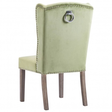 Krzesło do jadalni jasnozielone obite aksamitem