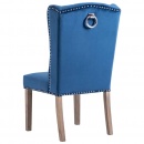 Krzesło do jadalni niebieskie obite aksamitem