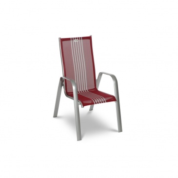 Krzesło ogrodowe sztaplowane 105,5cm Acatop Acamp platyna/czerwone pasy