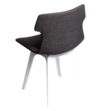 Krzesło D2 Techno tapicerowane brązowe, podstawa biała