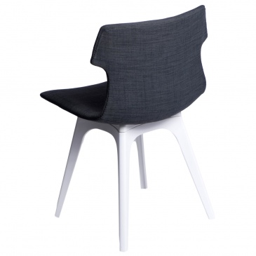 Krzesło D2 Techno tapicerowane grafitowe, podstawa biała