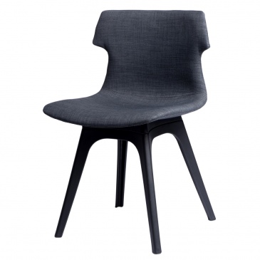 Krzesło D2 Techno tapicerowane grafitowe, podstawa czarna
