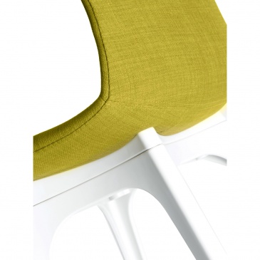 Krzesło D2 Techno tapicerowane oliwkowe podstawa biała