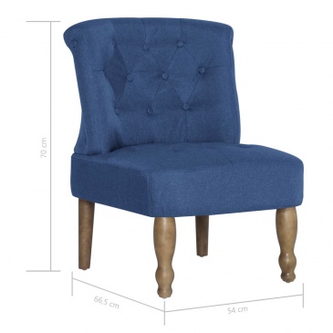 Krzesło w stylu francuskim niebieskie materiałowe