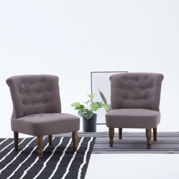 Krzesło w stylu francuskim taupe materiałowe