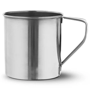 Kubek, garnek stalowy z uchwytem, turystyczny, 10 cm, 0,6 l