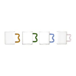 Kubek szklany Zig Zag żółty uchwyt 350ml