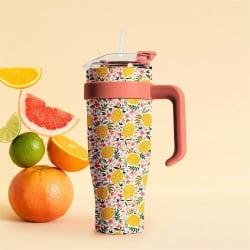 Kubek termiczny miami floral żółty Kubek termiczny miami floral żółty