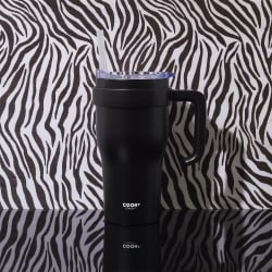 Kubek termiczny z uchwytem i słomką miami 600ml czarny Kubek termiczny z uchwytem i słomką miami 600ml czarny