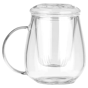 Kubek z zaparzaczem i pokrywką szklany 530 ml Kubek z zaparzaczem i pokrywką szklany 530 ml