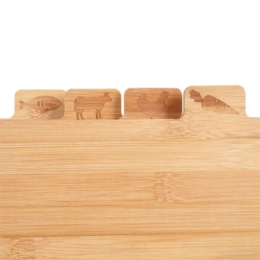 Kuchenna deska bambusowa do krojenia serwowania 4 sztuki zestaw desek w metalowym stojaku