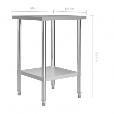 Kuchenny stół roboczy, 60x60x85 cm, stal nierdzewna