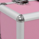 Kuferek na kosmetyki, 37 x 24 x 35 cm, różowy, aluminiowy