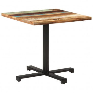 Kwadratowy stolik bistro, 80x80x75 cm, lite drewno z odzysku