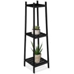 Kwietnik 3-poziomowy na doniczki drewniany czarny 108 cm