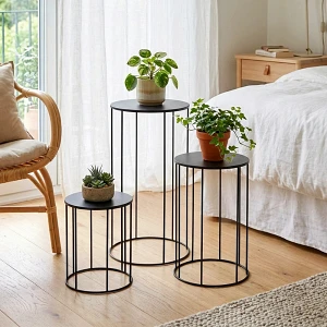 Kwietnik metalowy czarny 16x19 / 18x29 / 21x39 cm 3 szt. Kwietnik metalowy czarny 16x19 / 18x29 / 21x39 cm 3 szt.
