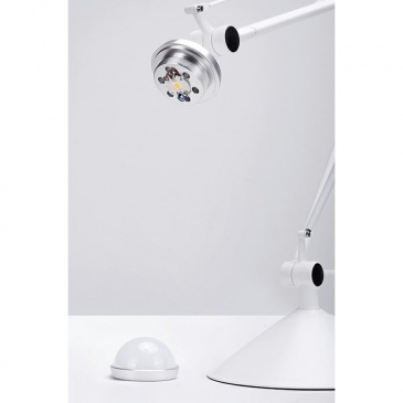 Lampa biurkowa RAYON ARM TABLE biała LED klosz z akrylu