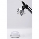 Lampa biurkowa RAYON ARM TABLE czarna LED klosz z tkaniny