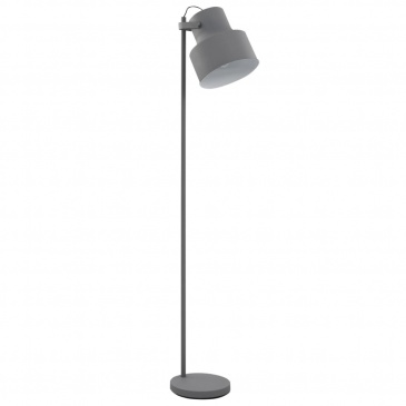 Lampa podłogowa, metalowa, szara, E27