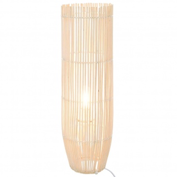 Lampa podłogowa, wiklina, biała, 52 cm, E27