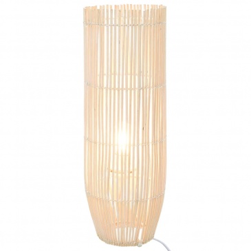 Lampa podłogowa, wiklina, biała, 84 cm, E27