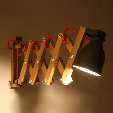 Lampa ścienna harmonijkowa Neli Design dąb czerwona