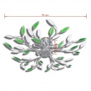 Lampa wisząca z akrylowymi kryształowymi liśćmi zieleń+biel