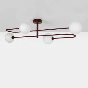Lampa sufitowa z czterema kloszami, burgund K-6021 z serii BALU Lampa sufitowa z czterema kloszami, burgund K-6021 z serii BALU