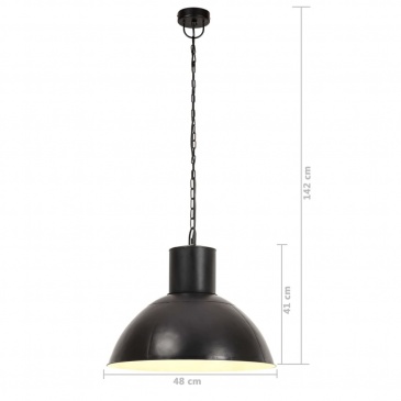 Lampa wisząca, 25 W, czarna, okrągła, 48 cm, E27