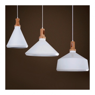 Lampa wisząca 35cm Step into design Nordic Woody drewniano-biała