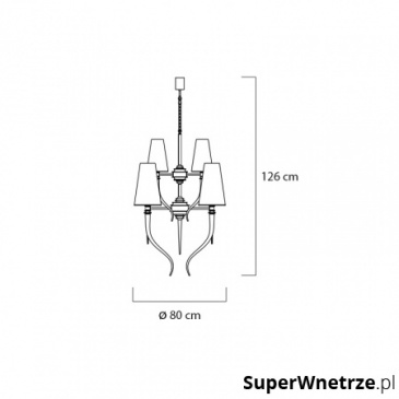 Lampa sufitowa 6kloszy King Home Devil biało-srebrna