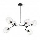 Lampa wisząca MODERN ORCHID-6 transparentno czarna 130 cm