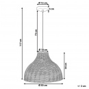 Lampa wisząca rattanowa jasne drewno MILLIAN