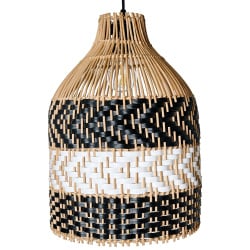Lampa wisząca TURABO Rattan Czarny/ biały Lampa wisząca TURABO Rattan Czarny/ biały