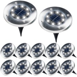 Lampki ogrodowe solarne led stalowe wbijane 11,5 cm 12 szt.