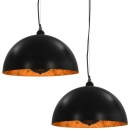 Lampy sufitowe, 2 szt., czarno-złote, półkoliste, 40 cm, E27