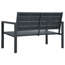 Ławka ogrodowa, 120 cm, szara, HDPE o wyglądzie drewna