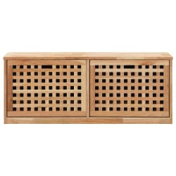 Ławka ze schowkiem na buty 94x20x38 cm lite drewno orzechowe