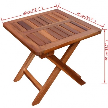 Leżak ze stolikiem, lite drewno akacjowe