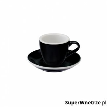 Filiżanka i spodek Espresso 80 ml Loveramics Egg czarna