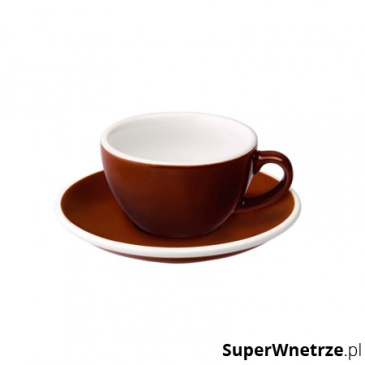 Filiżanka i spodek Flat White 150 ml Loveramics Egg brązowa